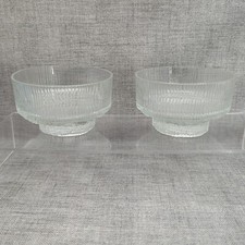 2 Vintage Ravenhead Topaz Glass Dessert Bowls By John Clappison 1970s