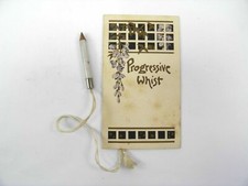 Vintage Art Deco Progressive Whist score card & pencil colour printed 4