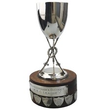 A large novelty silver plate Sporting Stacked Rifles Shooting Trophy C.1940-50