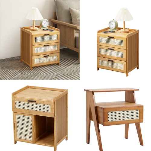 Wooden bedside table 3 - wooden,