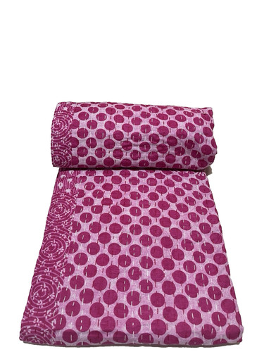 Indian kantha quilt bedspread - indian,