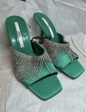 Zara satin mules heels EU39 UK6 Brand New