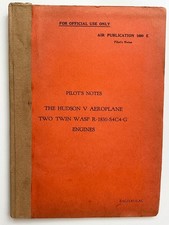 original ww2 raf hudson V aircraft pilots notes