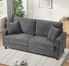 2 Seater Grey Corduroy Comfy