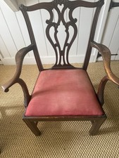 Chippendale Style Mahogany Dining Chairs Pair