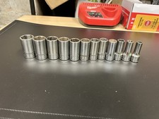 Snap On 3/8 Semi Deep Chrome Socket Set 8-19mm 12pc Metric
