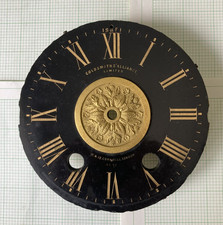 Antique Black Marble Clock Face by Goldsimith's Alliance Cornihill rd London
