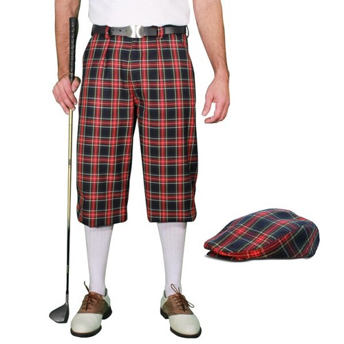 Golf knickers plaid - golf, navy
