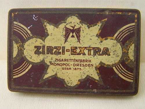 Old cigarette box - old, tin