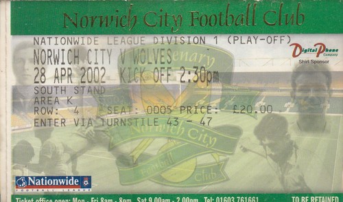 Ticket norwich city - -, v