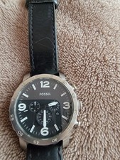 Fossil Nate Men's Chronograph Large Steel Watch JR1353 Running