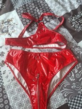 Women's Wet Look Open Bra Top