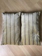 Pair Of Stripped Velvet Textured Oblong Cushions