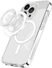 PopSockets Round Phone Grip Compatible with MagSafe, Phone Holder-Clear- Refurb