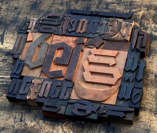 Letterpress gothic wood - letterpress,