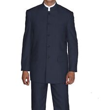 Mens Mandarin Collar Black