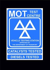 MOT TEST CENTRE sign or sticker vehicle testing station garage car size choice