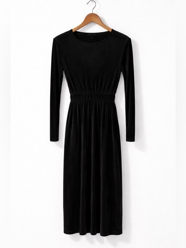 Zara black ribbed - midi, dress