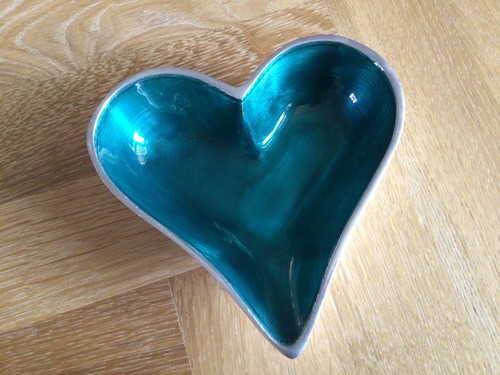 Heart dish tilnar art aqua - art, ,aqua