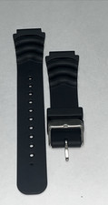 Genuine Pulsar 20mm Black Rubber Strap Band For Pulsar 20mm