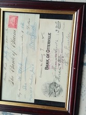 Antique cheques framed - antique, u.s.a
