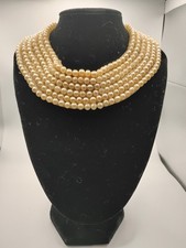 Vintage bib faux pearl - faux, chocker