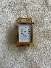 Mappin & Webb carriage clock, brass, 17 Jewels with winding key, needs servicing