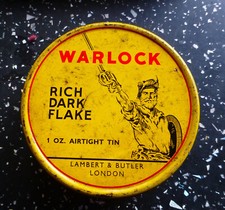 Lambert & Butler Warlock Rich Dark Flake Tobacco Tin 1950s