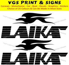2 x LAIKA MOTORHOME/CARAVAN STICKERS CHOICE OF COLOURS OTHER SIZES #001
