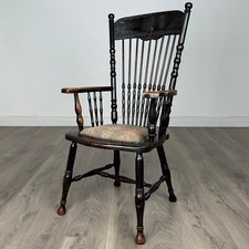 Antique 19th Century Ebonised Windsor Armchair In Oak ( REF AF-3467 )