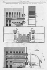 MAIDSTONE GASWORKS Retort Charging & Drawing Apparatus Engineering Print 1875