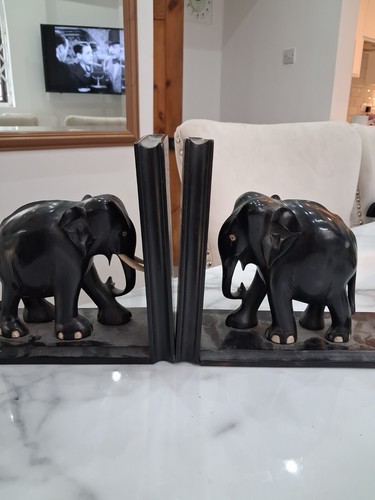 Pair ebony elephant - pair, of