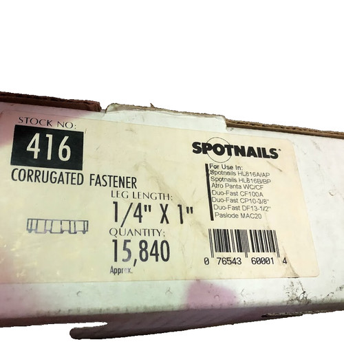416 corrugated fasteners - 1/4",