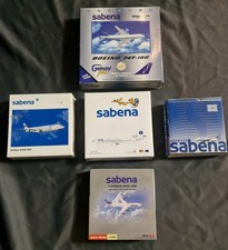 Job Lot of 5 Sabena diecast model planes, 1:400 and 1:500 scale, boxed.