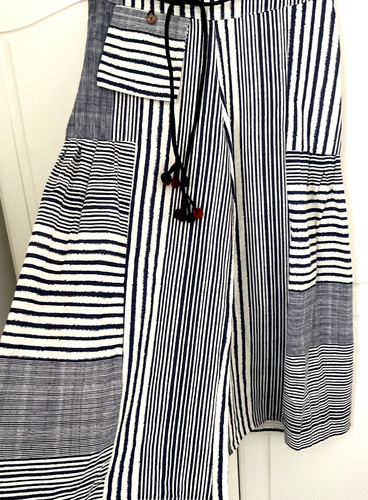 New navy patchwork - navy, striped