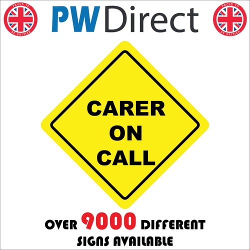 Sign carer call - on, yellow