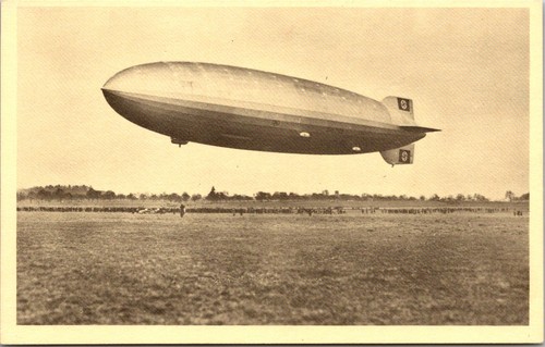 Zeppelin airship over field - zeppelin,