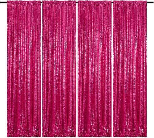 Fuchsia sequin backdrop - sequin,