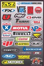 MOTO X SKATE TOOL BOX VANS BELL NGK FX DC STICKER SHEET MOTOCROSS SKATE