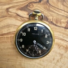 Vintage WWII German Military DH Helios Men's Pocket Watch