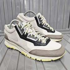 Lanvin Luxe Mesh Cross Men's Size UK 9 Beige Grey Yellow Leather Trainers 