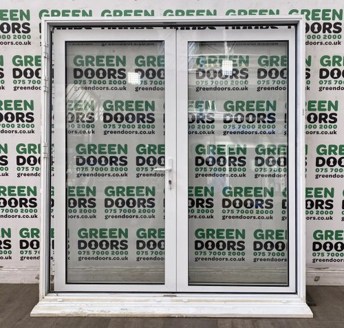 White aluminium french doors - white,