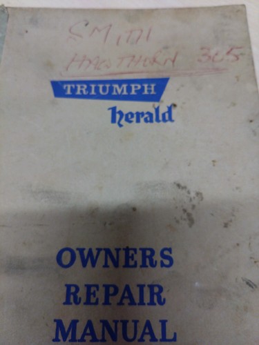 Triumph herald owner - triumph, repair