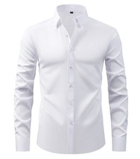 Men's Shirts Casual Slim Fit Smart Business Shirt Long Sleeve for Men Adult 