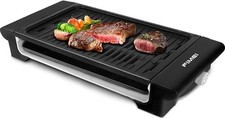Electric Grill, Electric Smokeless Barbecue Grill with 6 Gear Temperature -