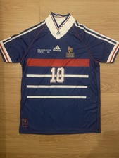 Retro France 1998 World Cup Final #10 Zidane Football Shirt Large