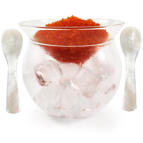 Glass caviar serving - serving, with