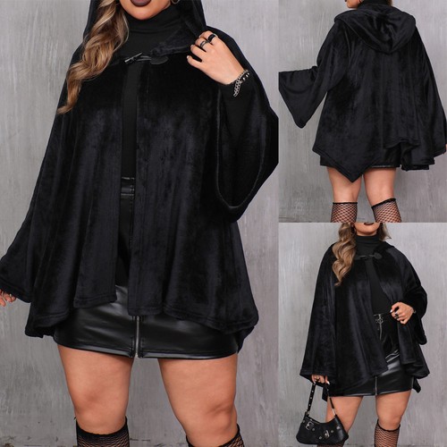 Plus size women hooded cape - plus,