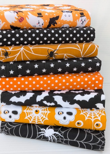 Halloween poly cotton fabric - halloween,