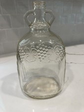 ANTIQUE GLASS WINE JUG GRAPE
